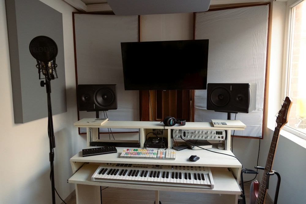 Professional recording studio and mixing desk